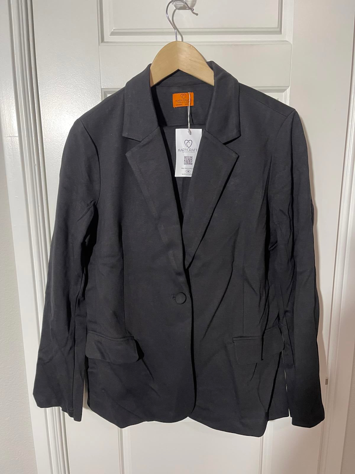 MARY CARFTS Women’s Dress Suit Size 14 Black 2 Pieces DR599C