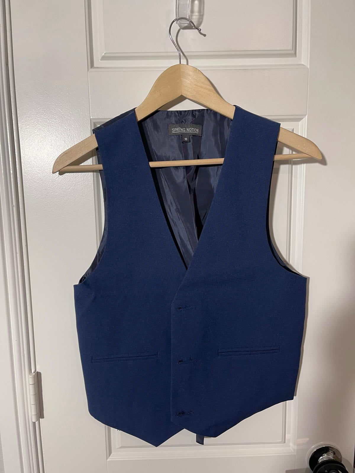 SPRING NOTION Boys Suits for Kids Size 16 Navy Blue 4 Pieces NO PANTS