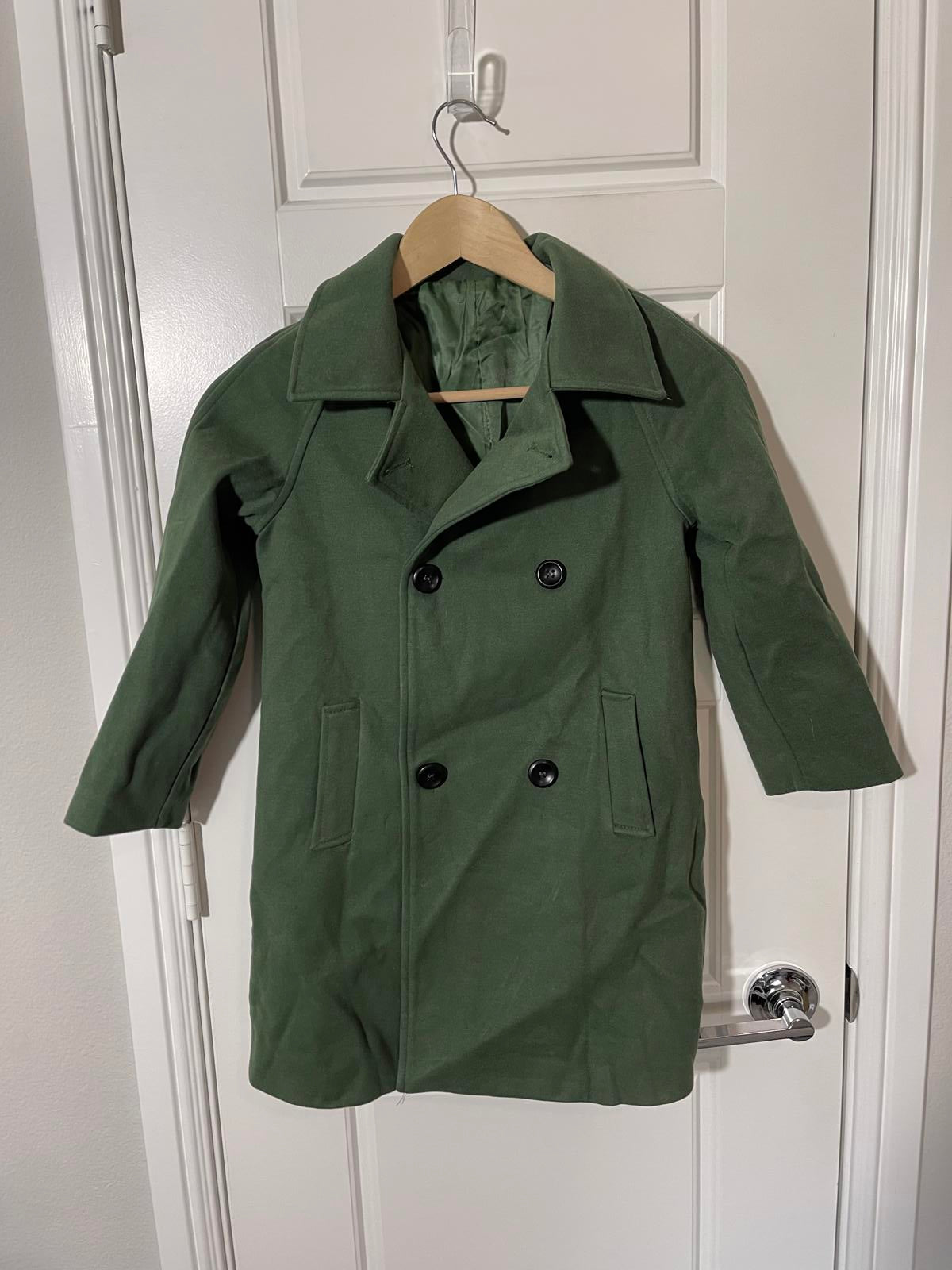 Boys Suits for Kids Size 7 Green Velvet Coat Double Breasted