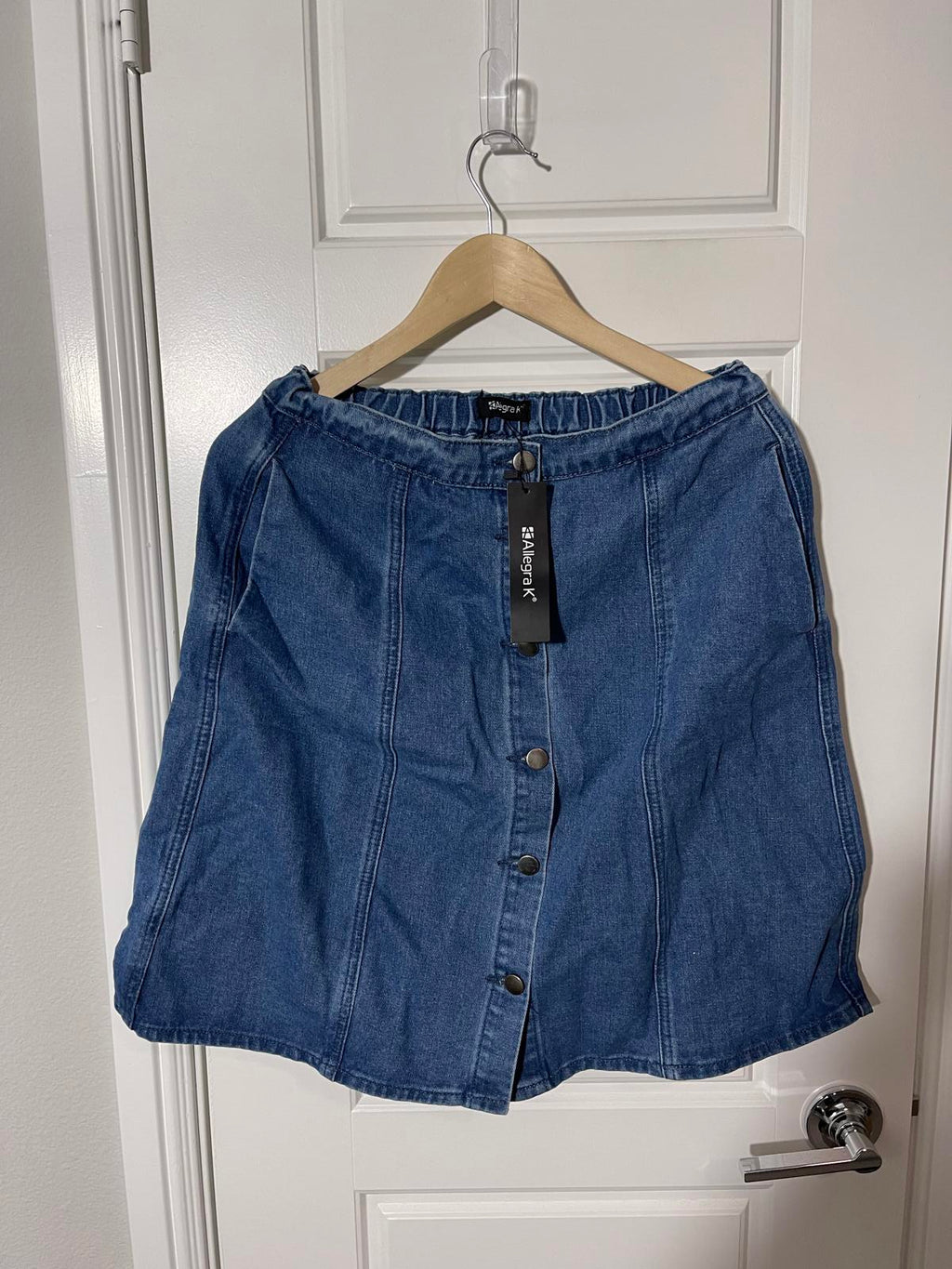 Allegra K Women's Denim Skirts 2024 Summer Casual A-Line Short Button Down Jean